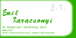 emil karacsonyi business card